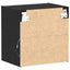 Flydende hylde med LED lys 2 pcs Sort 40 x 28,5 x 40 cm