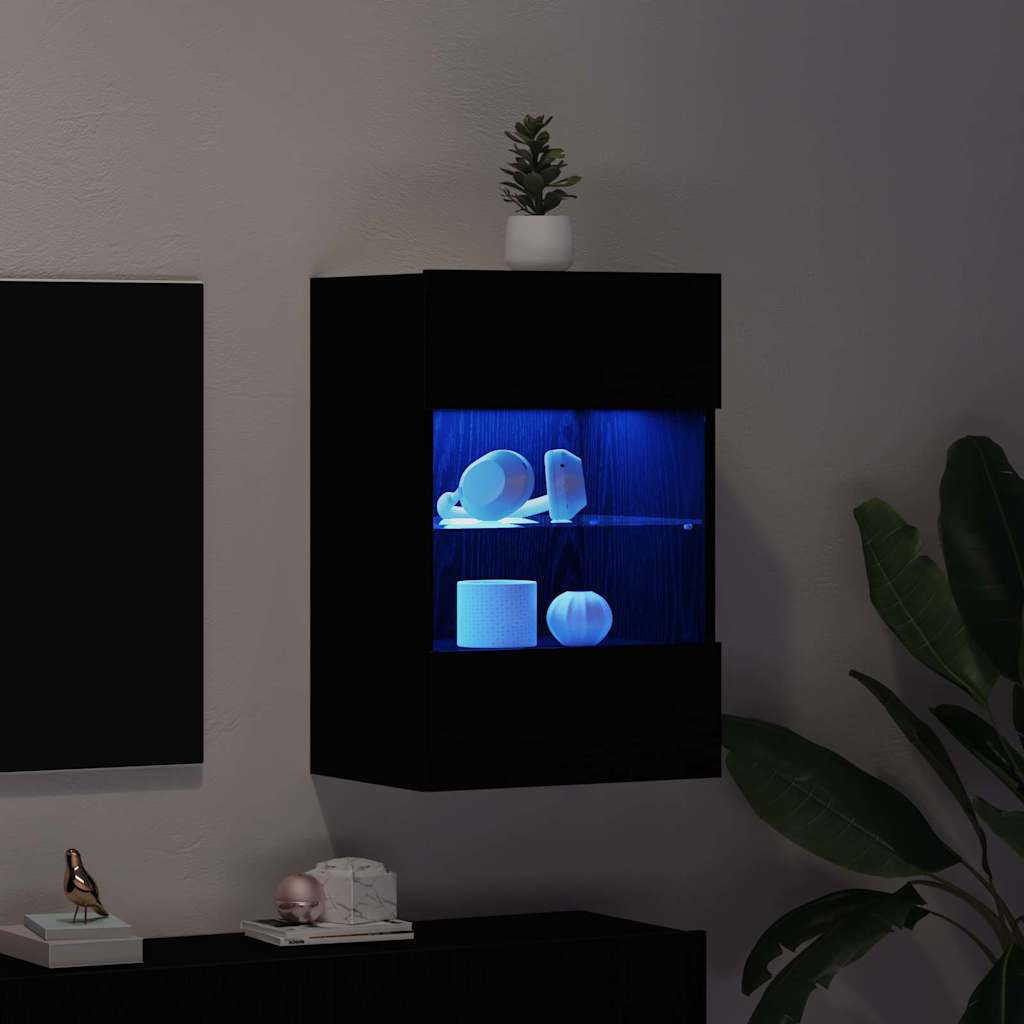 TV-møbelsæt 2 pcs Sort 40 x 30 x 60,5 cm Konstrueret træ