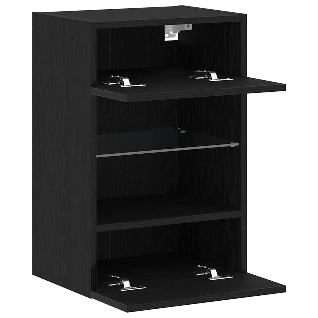 TV-møbelsæt 2 pcs Sort 40 x 30 x 60,5 cm Konstrueret træ