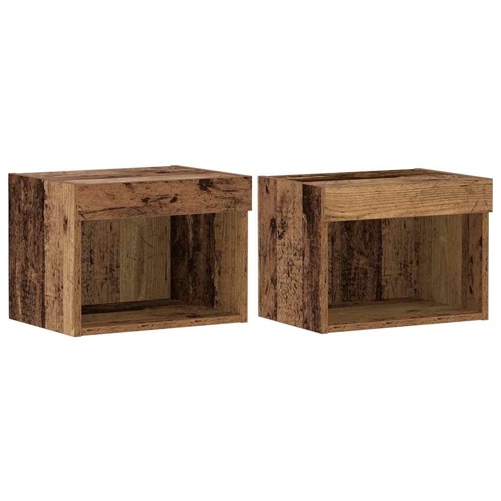 TV-møbelsæt 2 pcs Gammelt træ 40 x 30 x 30 cm Konstrueret træ