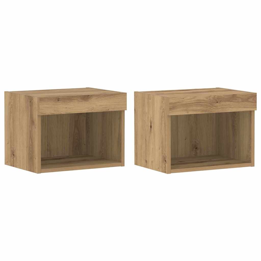 TV-møbelsæt 2 pcs Artisan Egetræ Konstrueret træ
