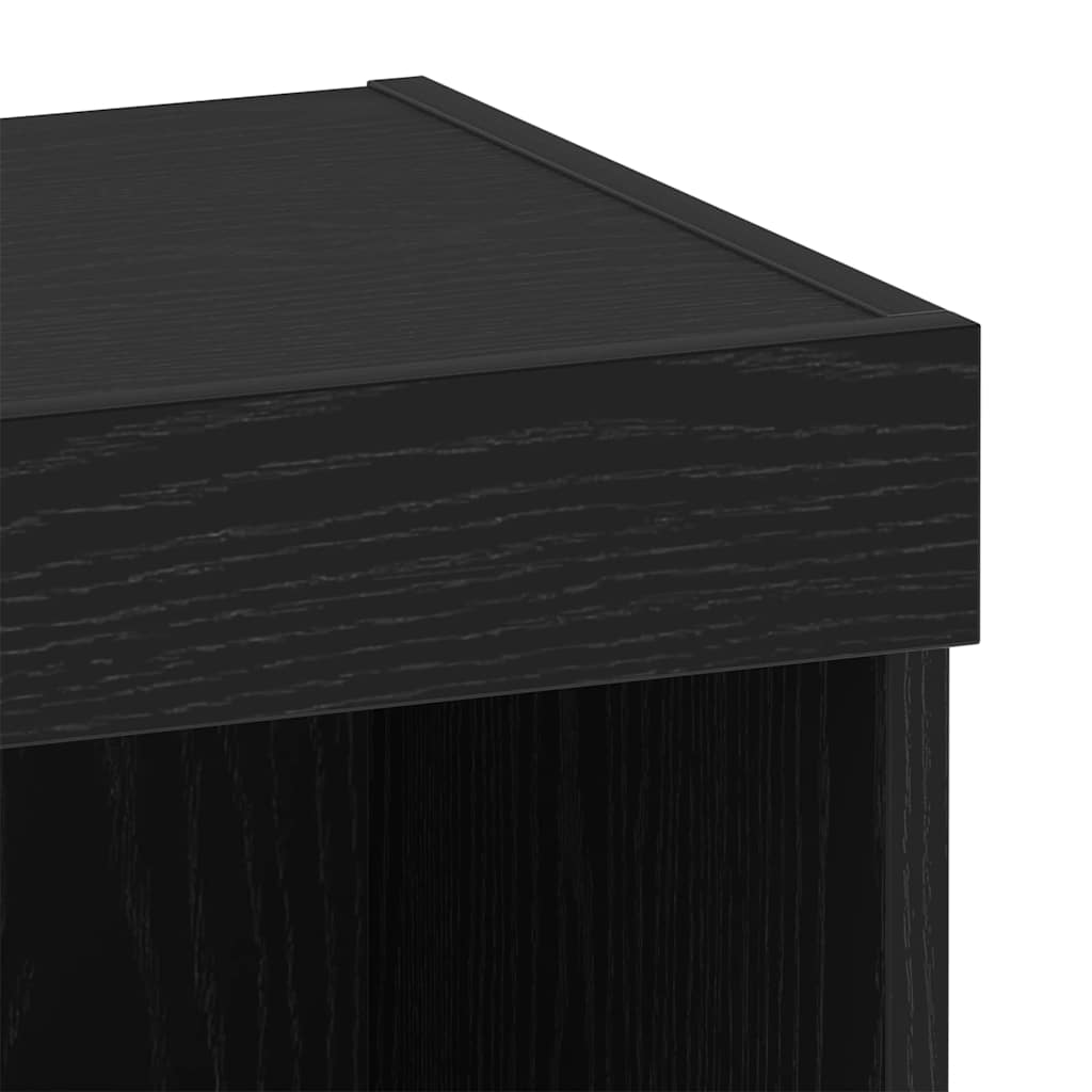TV-møbelsæt med LED Sort eg 40 x 30 x 30 cm Konstrueret træ