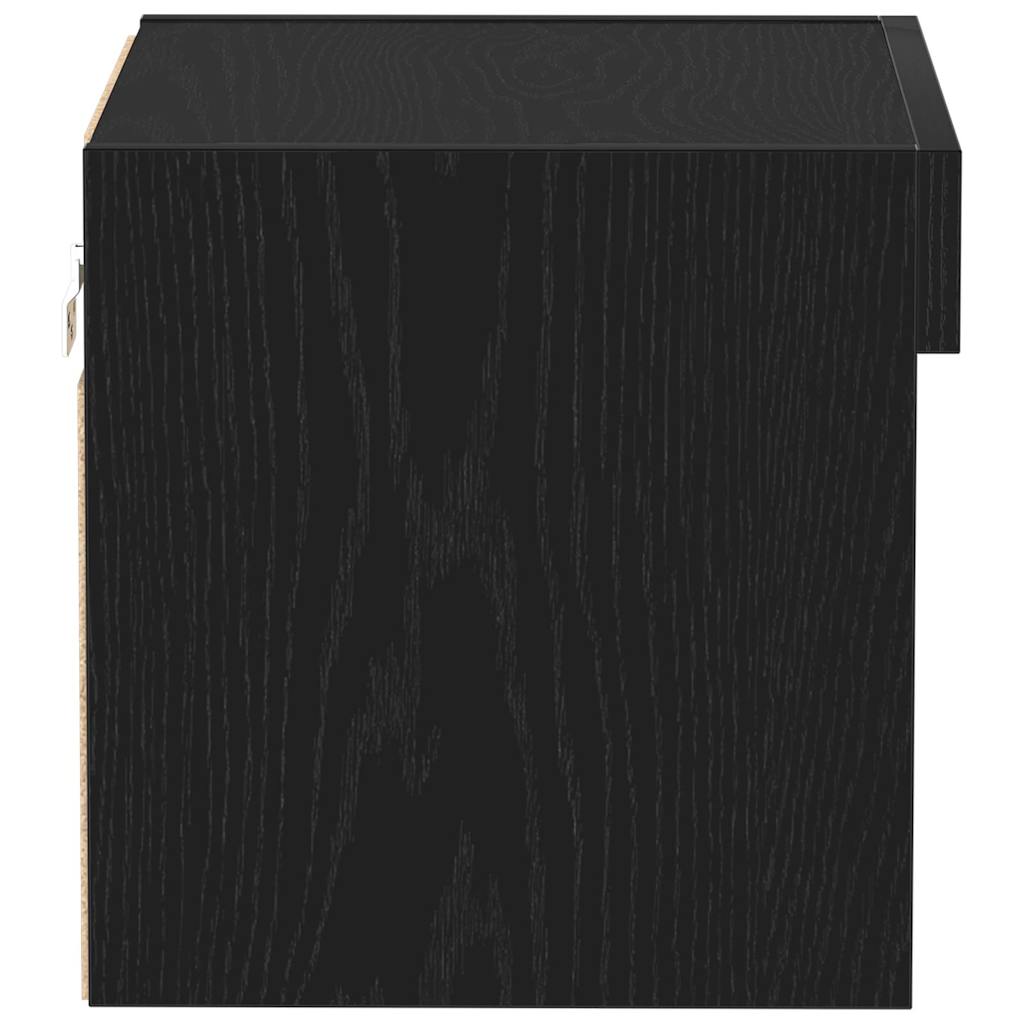TV-møbelsæt med LED Sort eg 40 x 30 x 30 cm Konstrueret træ