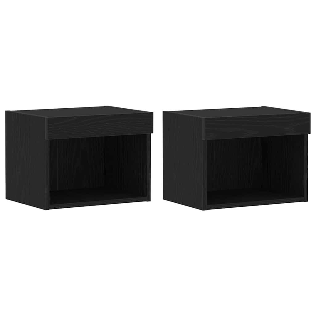 TV-møbelsæt 2 pcs Sort eg 40 x 30 x 30 cm Konstrueret træ