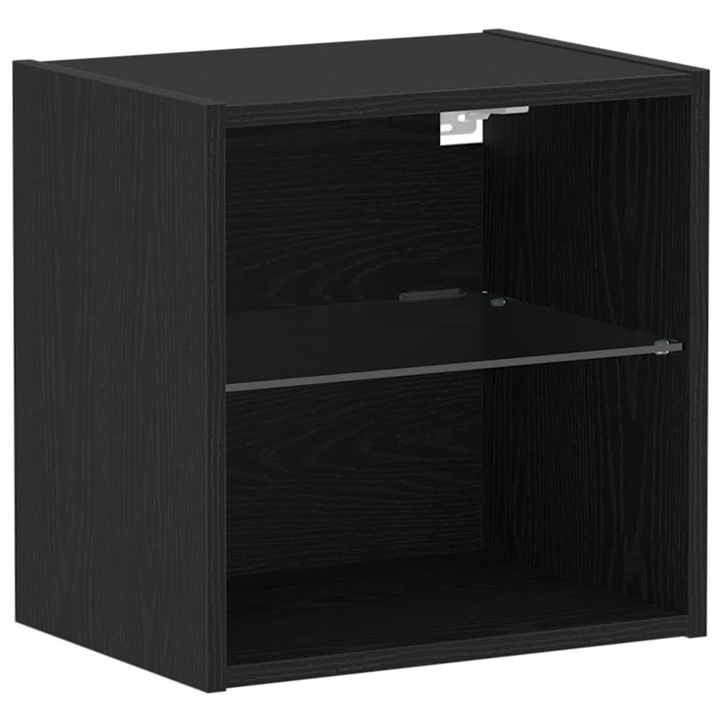 TV-møbelsæt 2 pcs Sort eg 40 x 30 x 30 cm Konstrueret træ