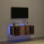 TV vægskab med LED Gammelt træ 80 x 35 x 31 cm Konstrueret træ
