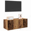TV vægskab med LED Gammelt træ 80 x 35 x 31 cm Konstrueret træ
