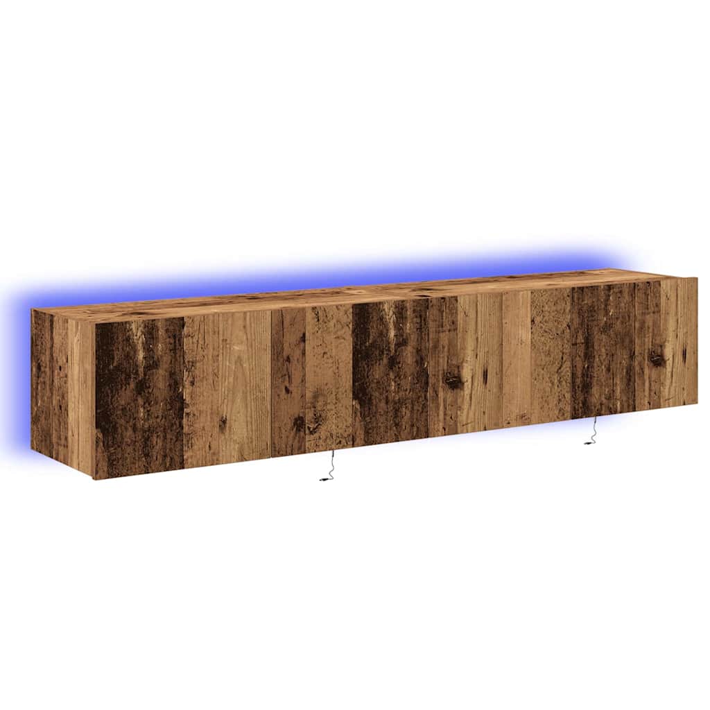 TV vægskab 2 pcs Gammelt træ 80 x 35 x 31 cm Konstrueret træ
