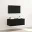 TV vægskab med LED Sort eg 80 x 35 x 31 cm Konstrueret træ