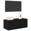 TV vægskab med LED Sort eg 80 x 35 x 31 cm Konstrueret træ