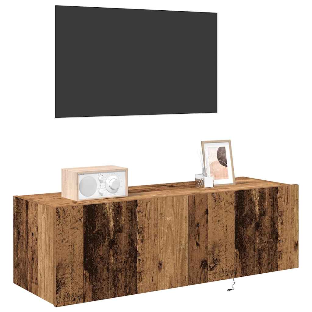 TV vægskab 2 pcs Gammelt træ 100 x 35 x 31 cm Konstrueret træ