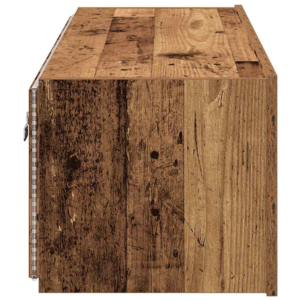 TV vægskab 2 pcs Gammelt træ 100 x 35 x 31 cm Konstrueret træ