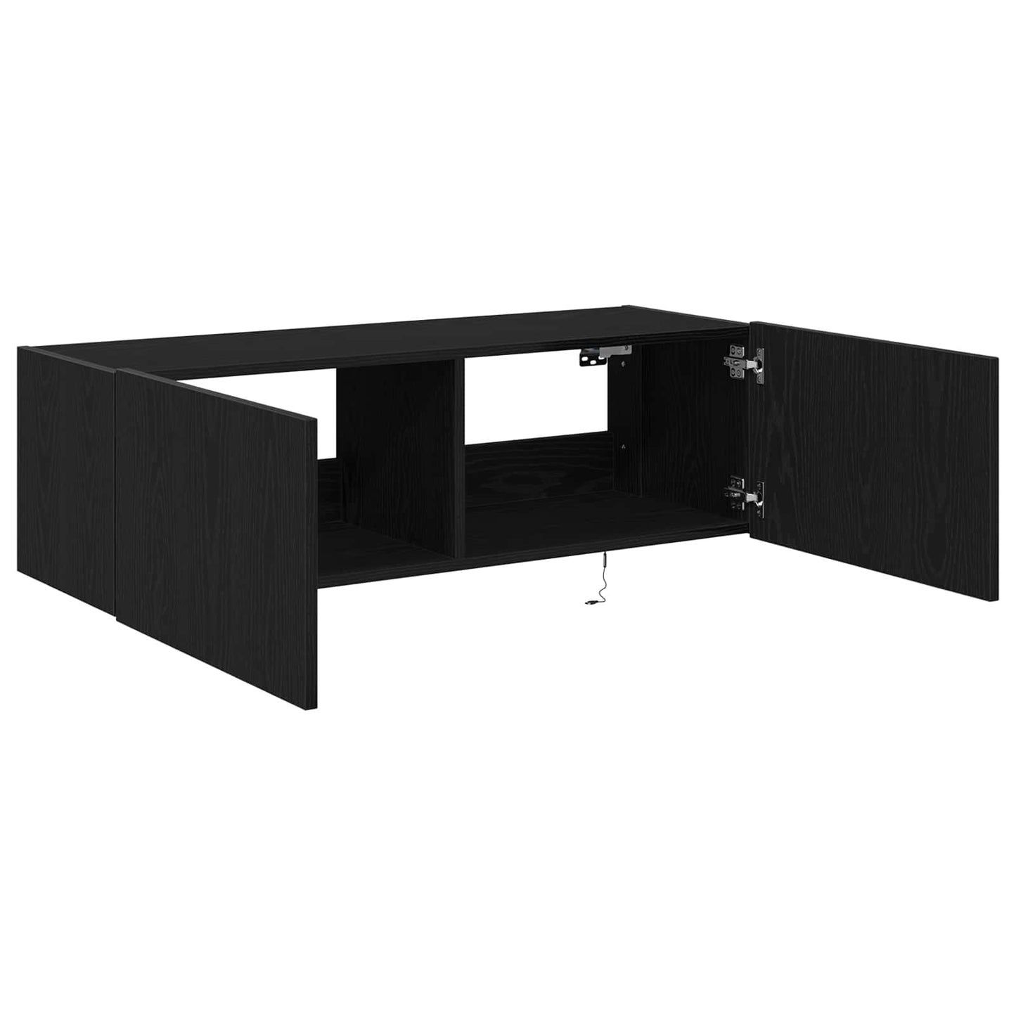 TV vægskab 2 pcs Sort eg 100 x 35 x 31 cm Konstrueret træ