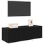 TV vægskab 2 pcs Sort eg 100 x 35 x 31 cm Konstrueret træ