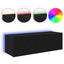 TV vægskab 2 pcs Sort eg 100 x 35 x 31 cm Konstrueret træ
