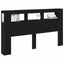 LED sengegavl Sort eg 180 x 18,5 x 103,5 cm Konstrueret træ