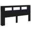 LED sengegavl Sort eg 200 x 18,5 x 103,5 cm Konstrueret træ