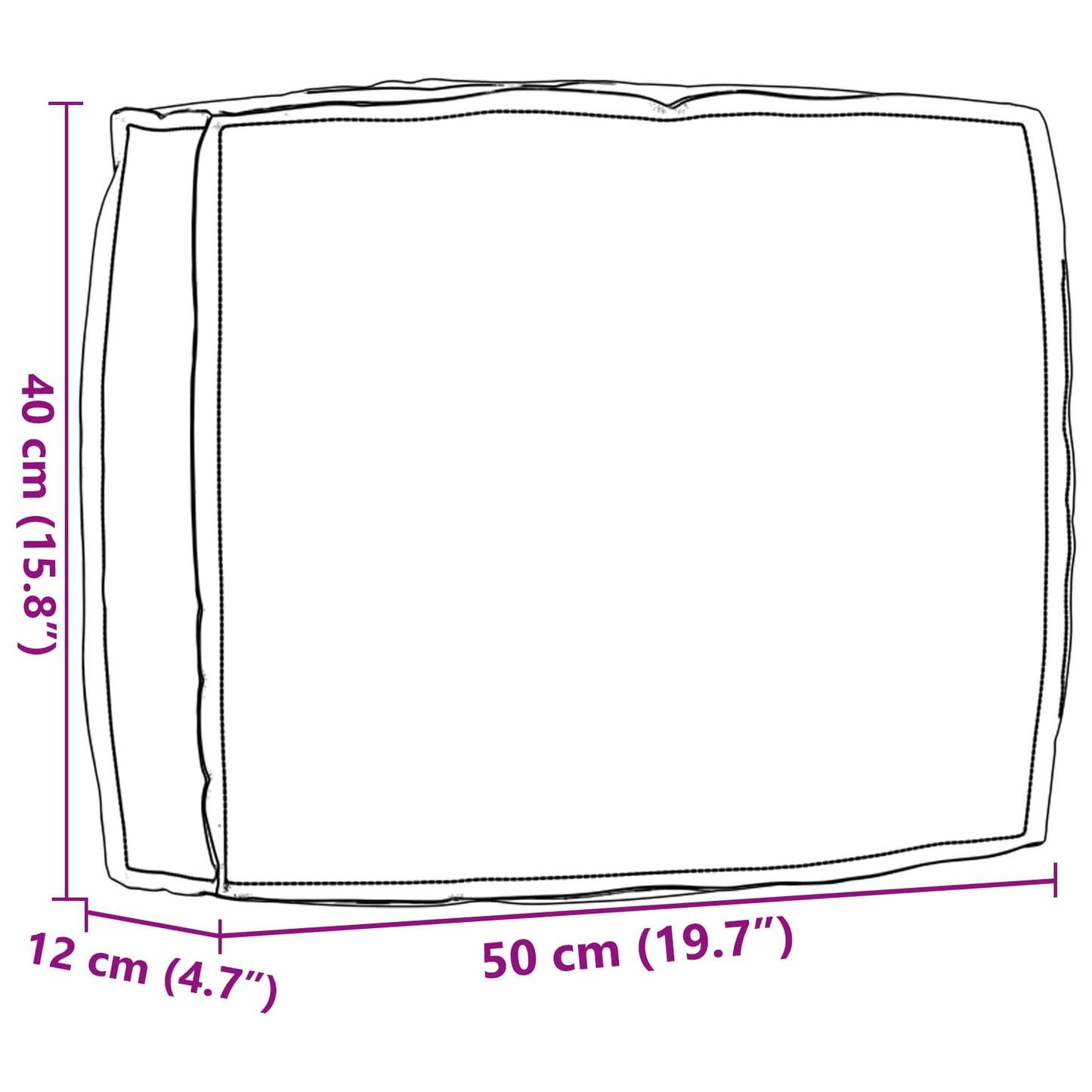 Pude Gråbrun 50 x 40 x 12 cm Oxford stof