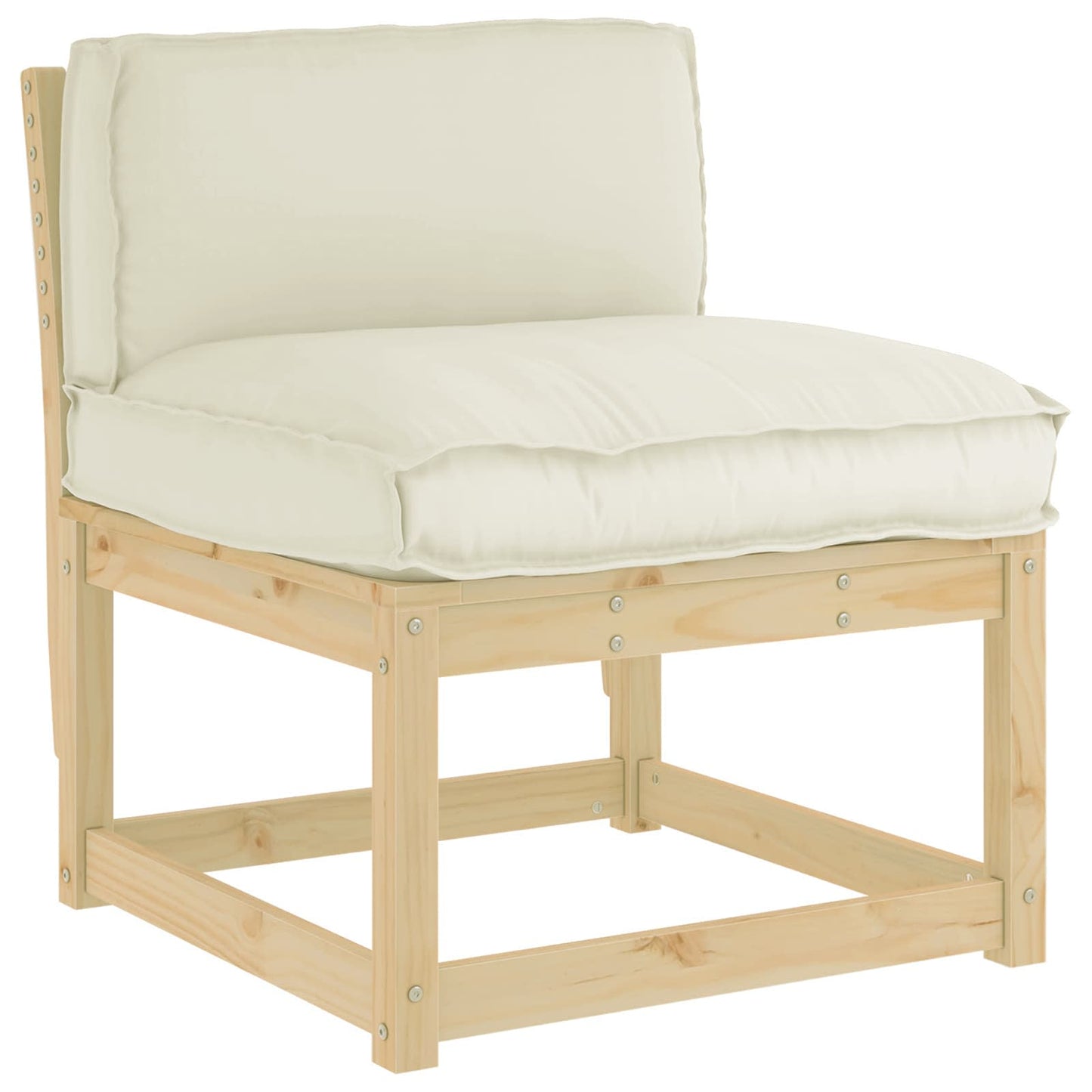 Pude Creme 80 x 40 x 12 cm Oxford stof
