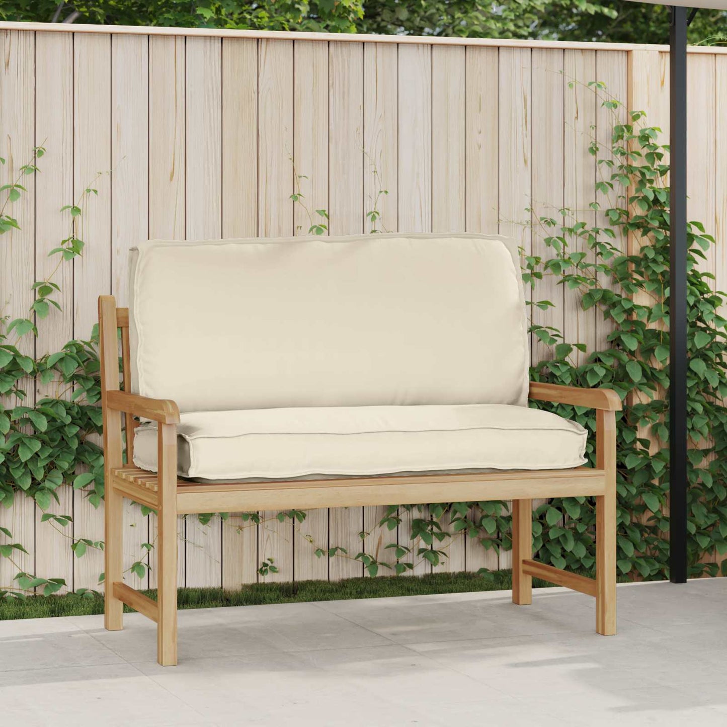 Pude Creme 120 x 50 x 12 cm Oxford stof
