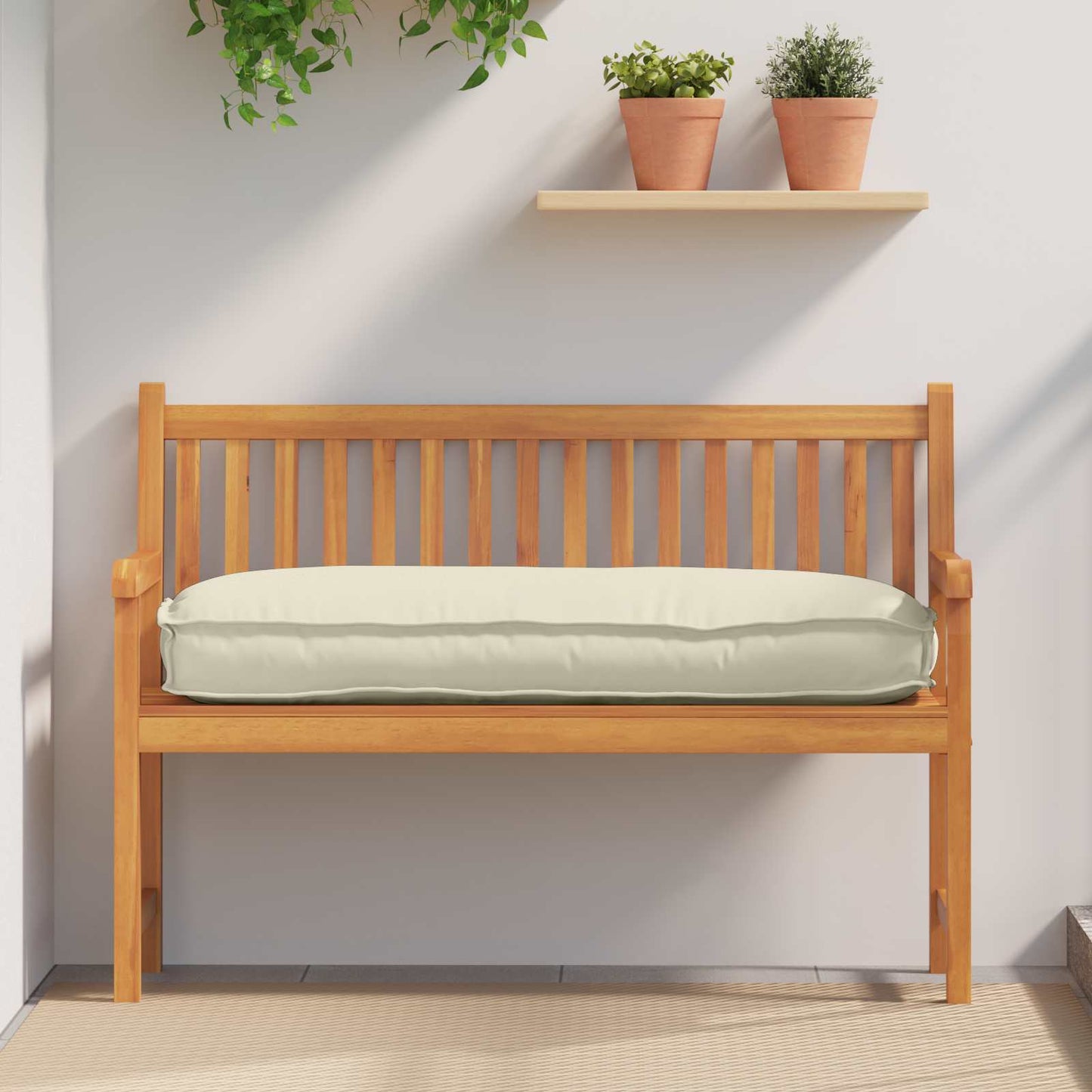Pude Creme 120 x 50 x 12 cm Oxford stof