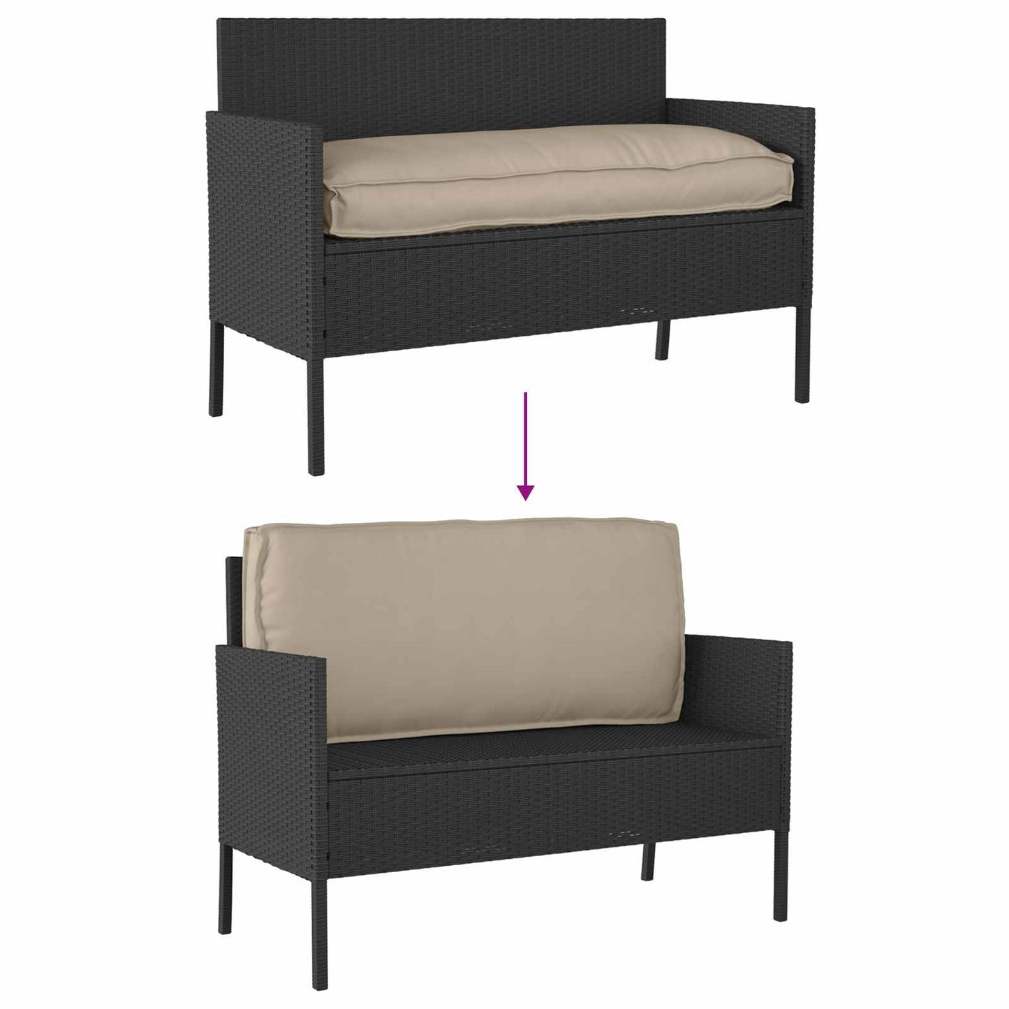 Pude Gråbrun 120 x 50 x 12 cm Oxford stof