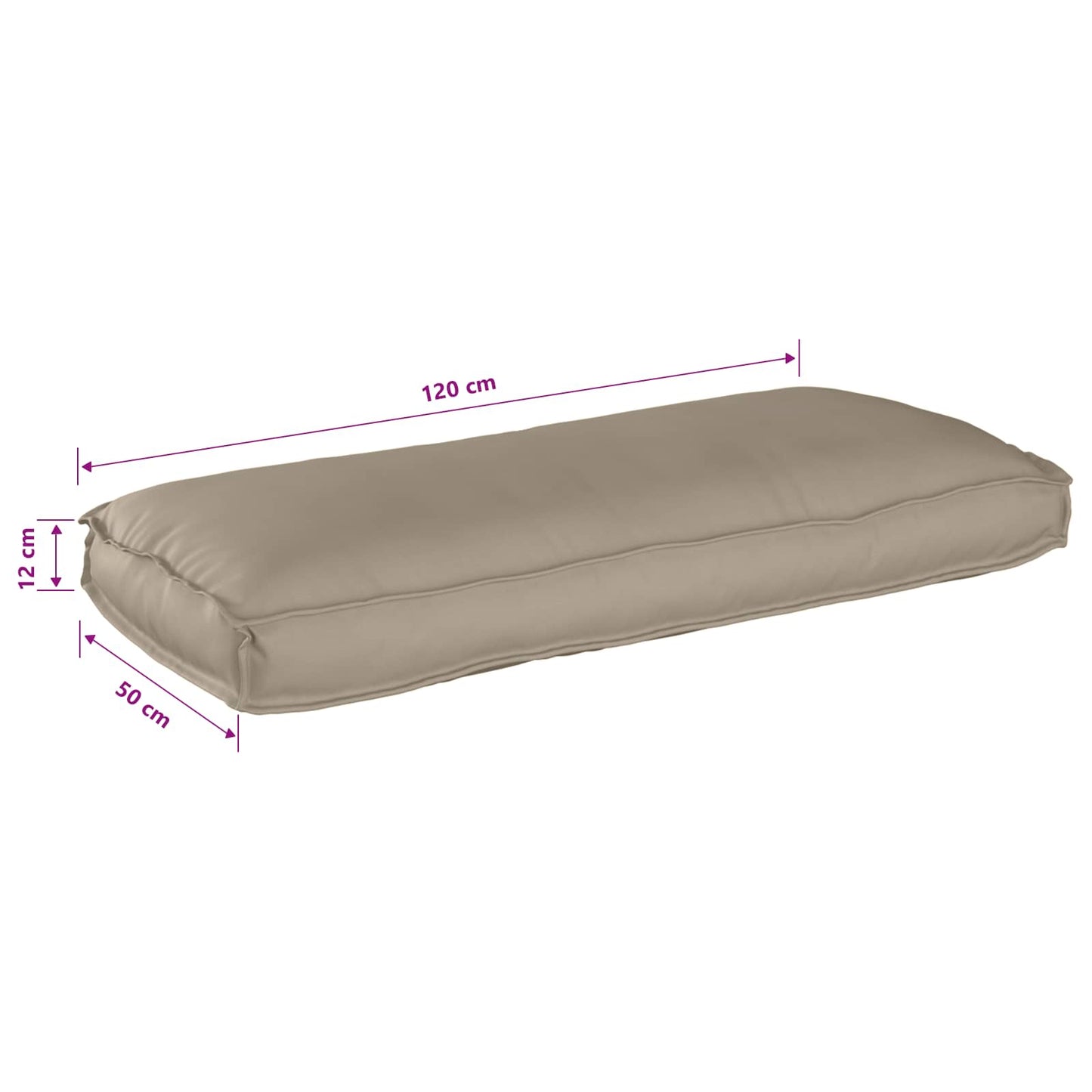 Pude Gråbrun 120 x 50 x 12 cm Oxford stof