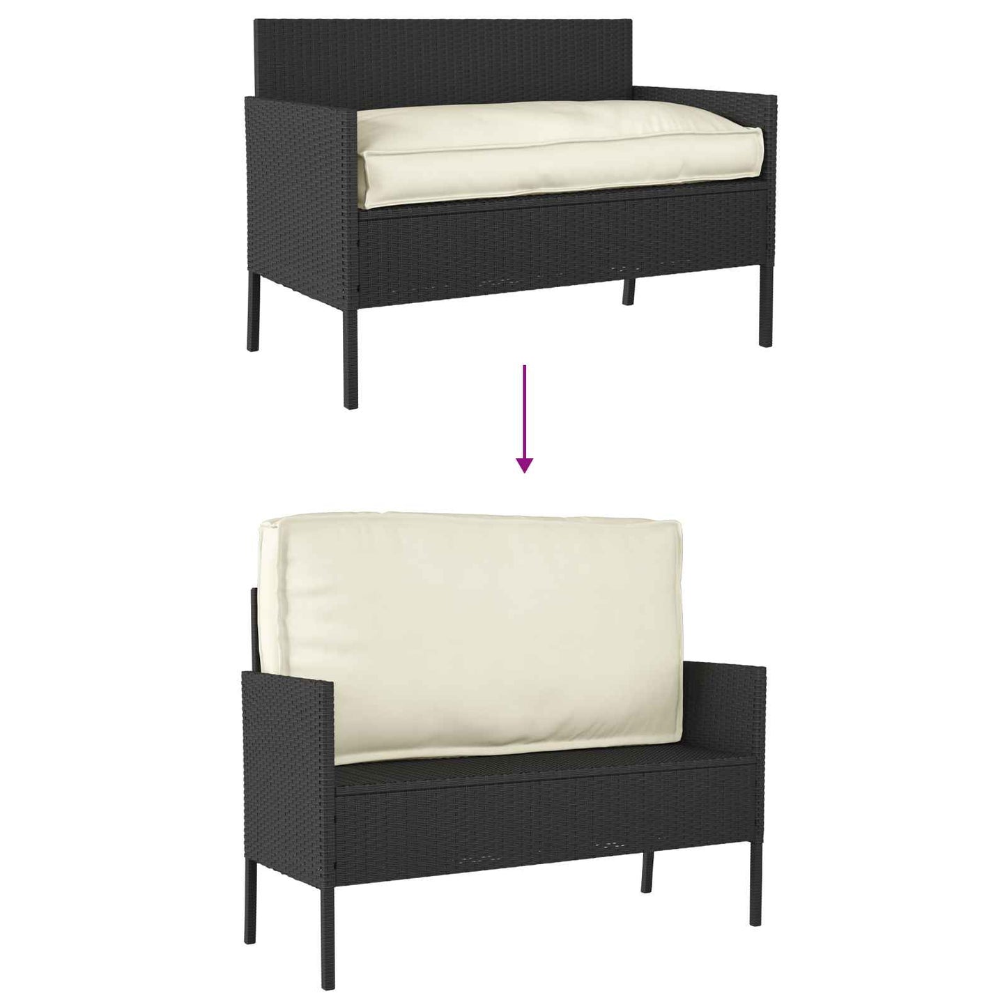Pude Creme 120 x 60 x 12 cm Oxford stof