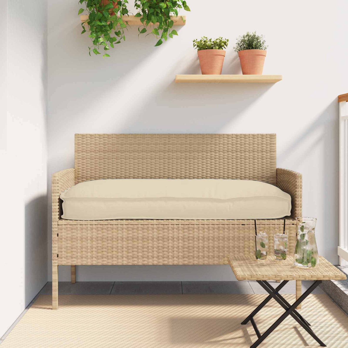 Pude Beige 120 x 60 x 12 cm Oxford stof