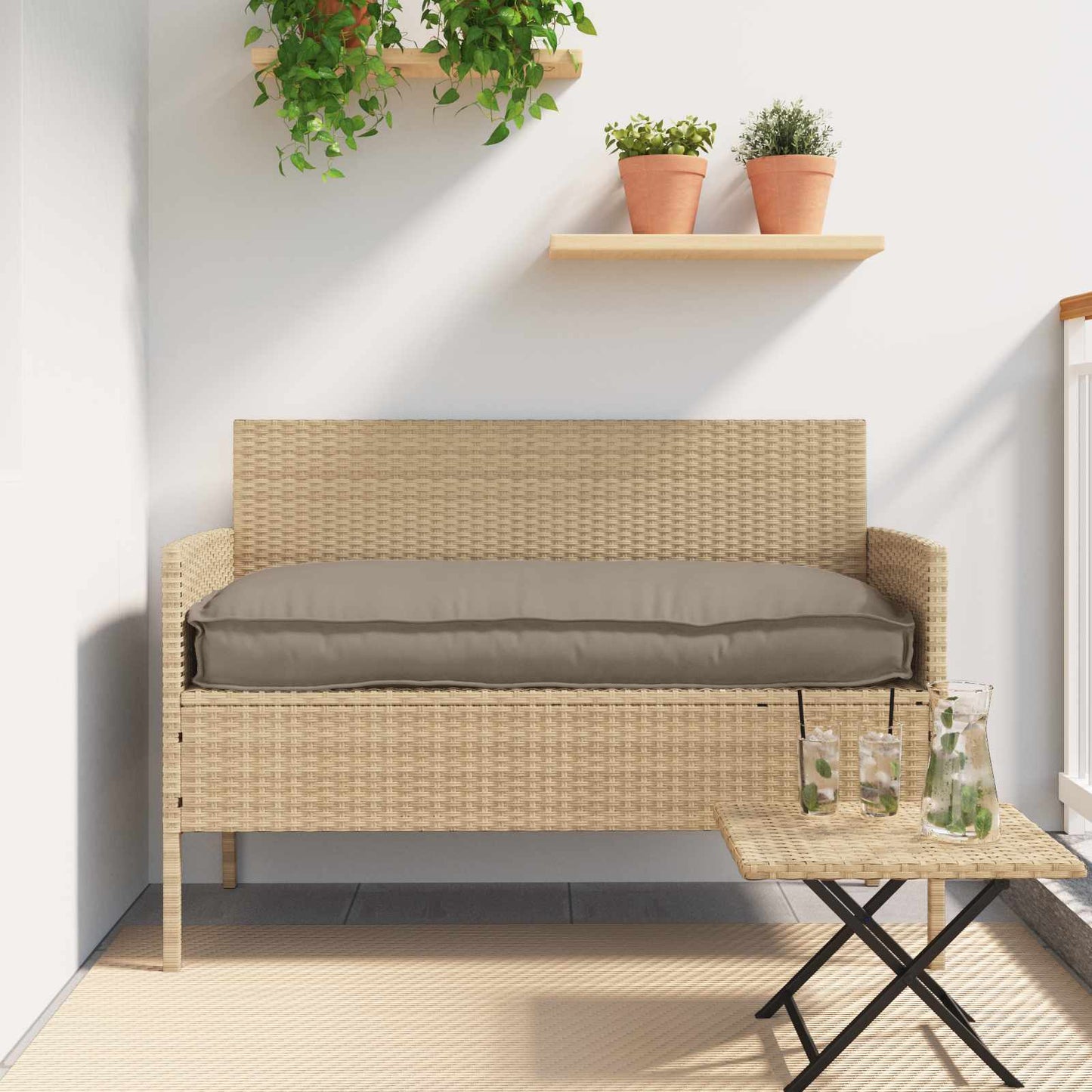Pude Oxford stof Gråbrun 120 x 60 x 12 cm