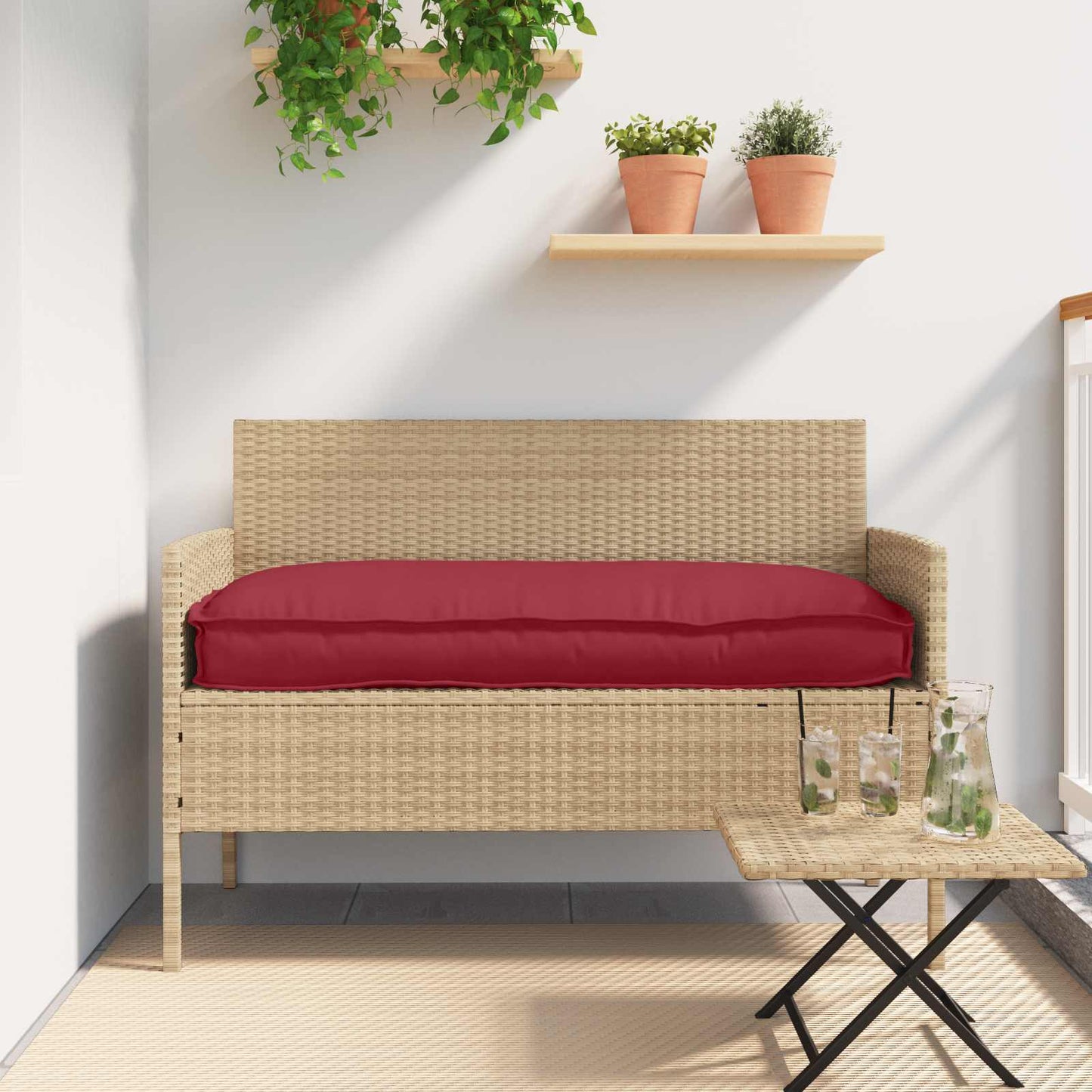 Pude Vinrød 120 x 60 x 12 cm Oxford stof