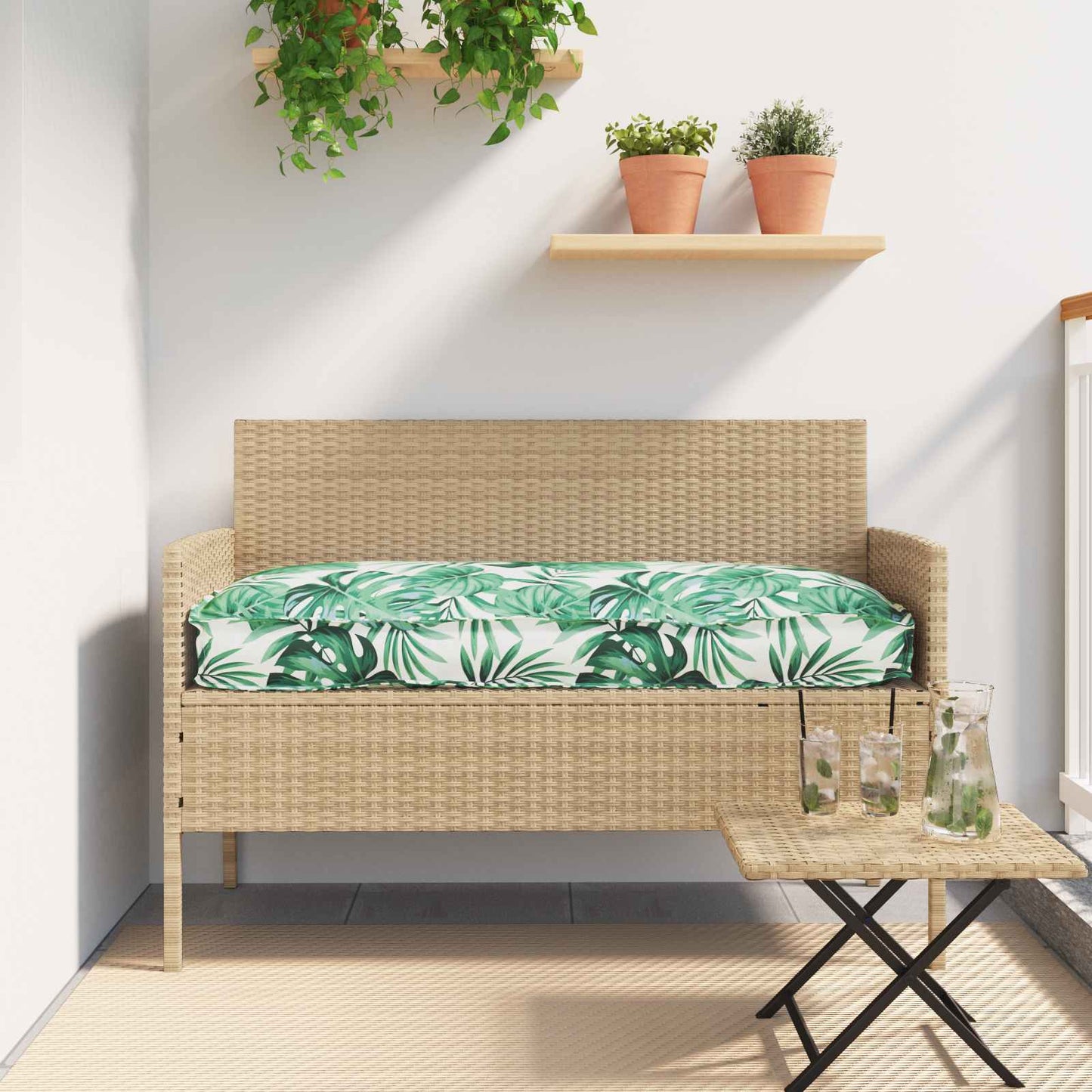 Pude Bladmønster 120 x 60 x 12 cm Oxford stof Blad