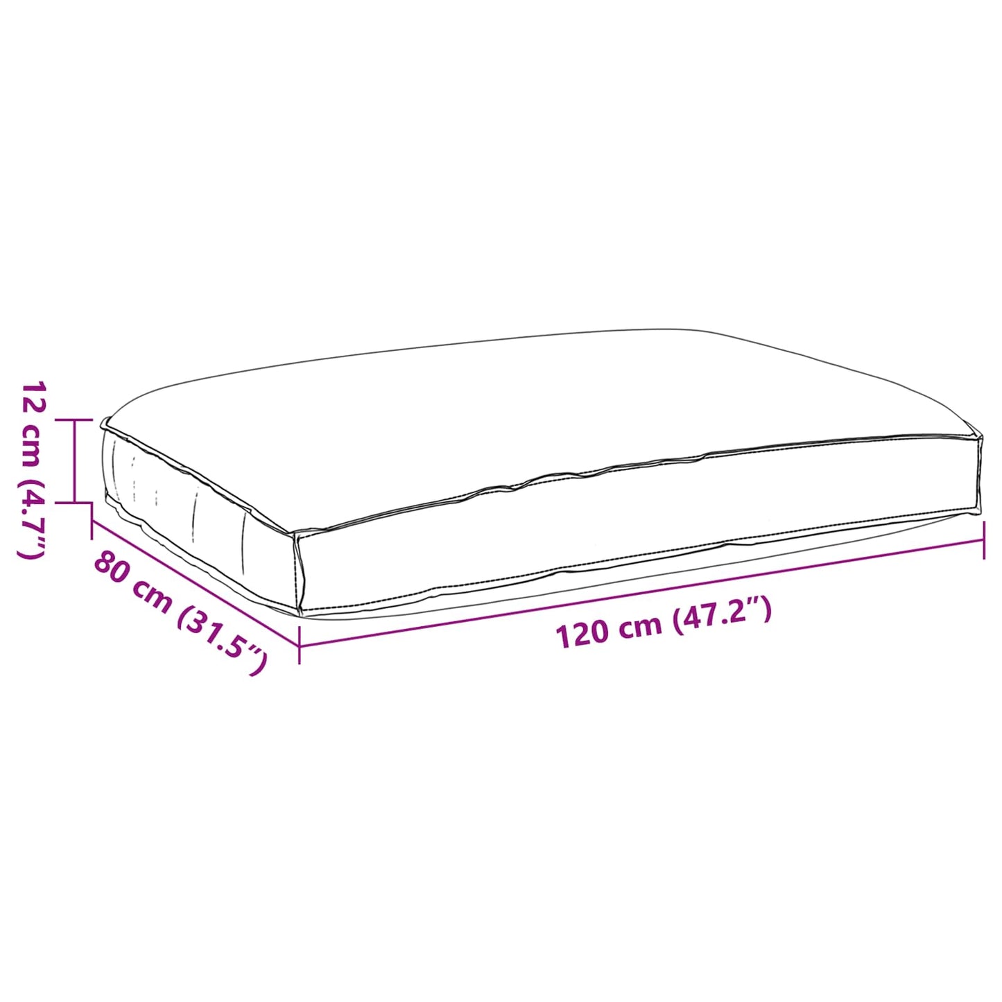 Pude Blomstret Flerfarvet 120 x 80 x 12 cm Oxford stof