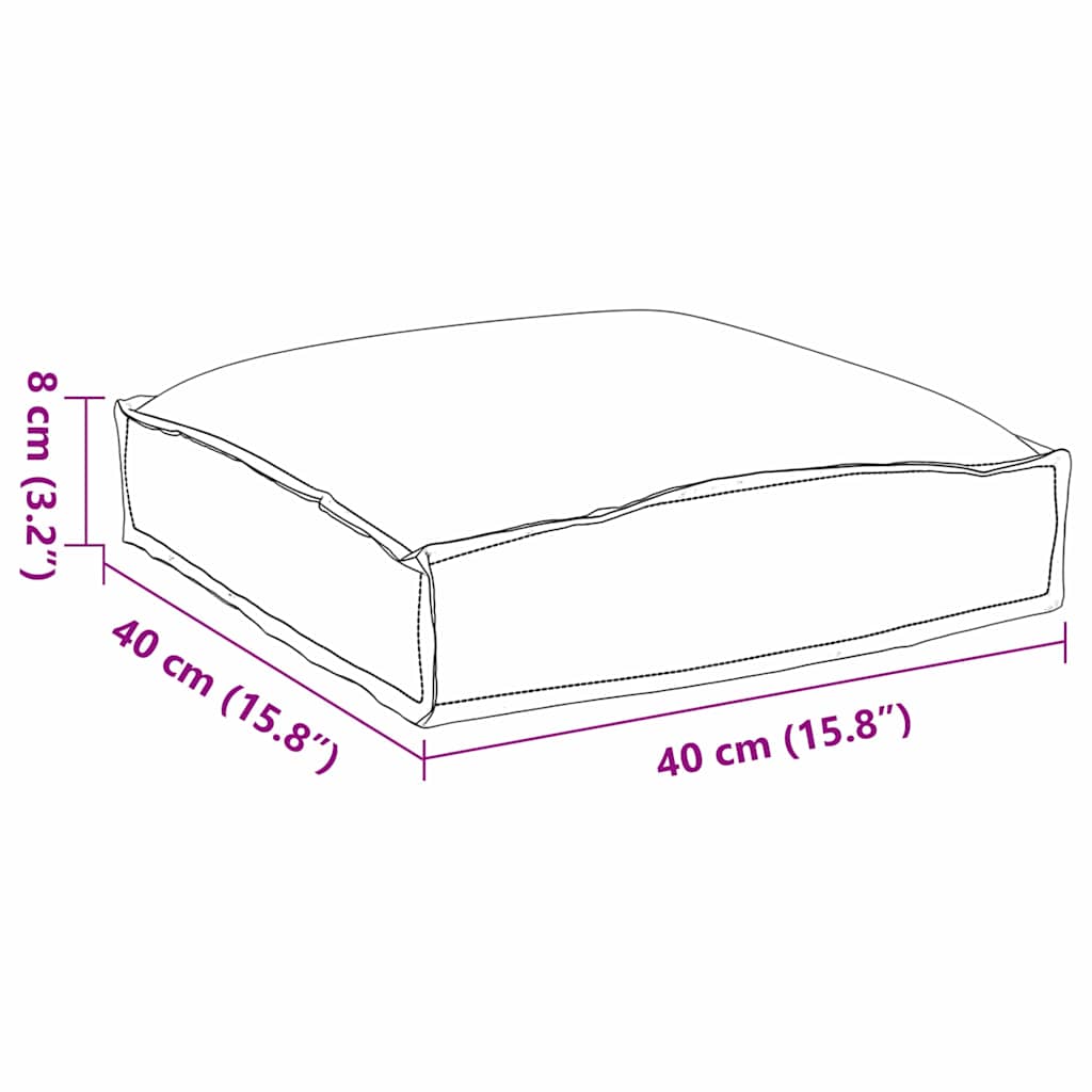 Pude 2 pcs Grå 40 x 40 x 8 cm Oxford stof