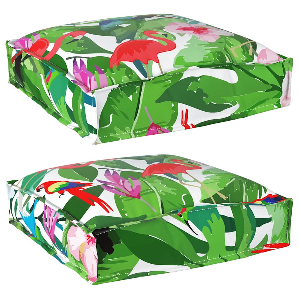 Pude Blomstret 2 pcs Flerfarvet 40 x 40 x 8 cm Oxford stof