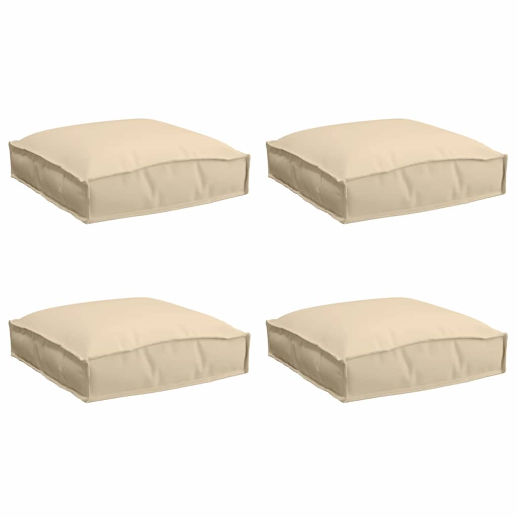 Pude 4 pcs Beige 40 x 40 x 8 cm Oxford stof