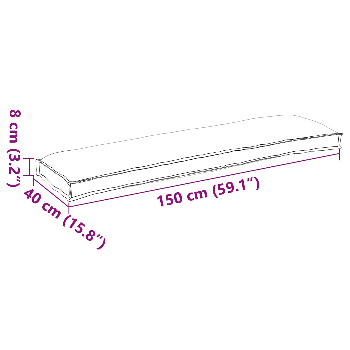 Palle Pudesæt 2 pcs Antracit 150 x 40 x 8 cm Oxford Stof