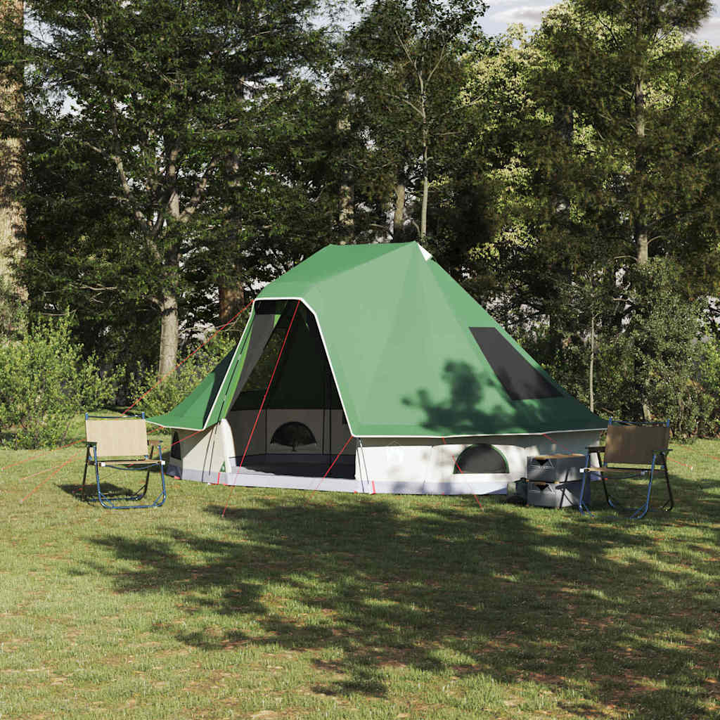 Tipi telt med tag med opbevaring Grøn 466 x 310 x 240 cm taft billede