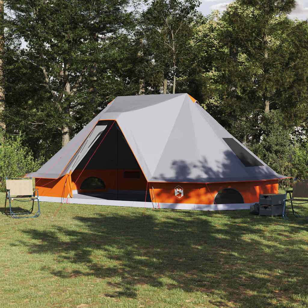 Tipi telt med tag Grå og orange 680 x 430 x 270 cm taft billede
