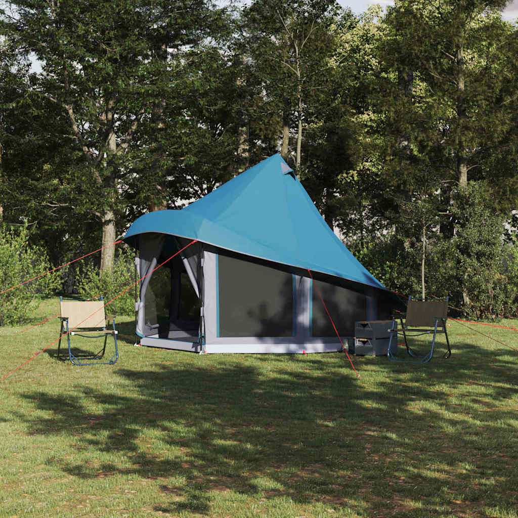 Tipi telt med tag med opbevaring Blå 404 x 370 x 270 cm taft billede