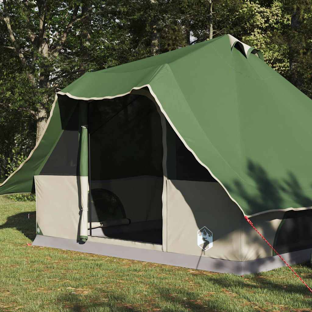 Tipi telt med tag med opbevaring Grøn 358 x 296 x 258 cm taft