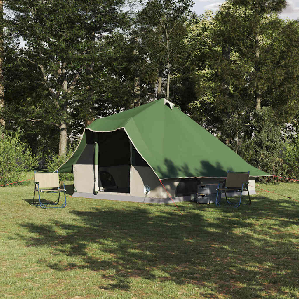 Tipi telt med tag med opbevaring Grøn 358 x 296 x 258 cm taft billede
