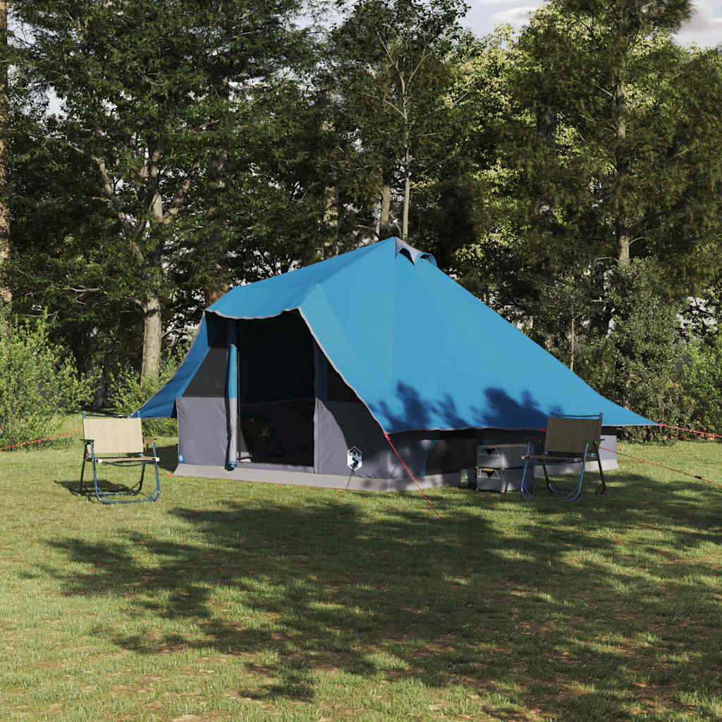 Tipi telt med tag med opbevaring Blå 358 x 296 x 258 cm taft billede