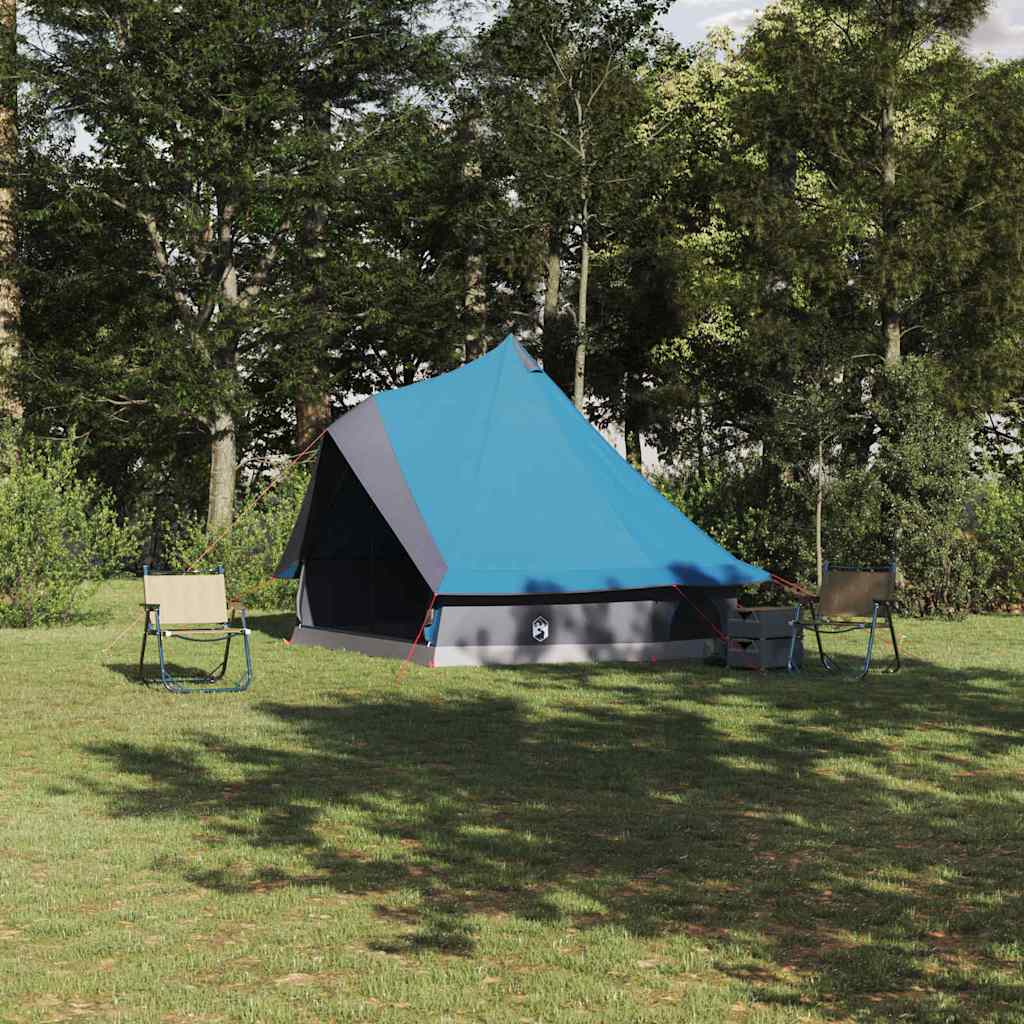 Tipi telt med tag med opbevaring Blå 400 x 346 x 250 cm taft billede