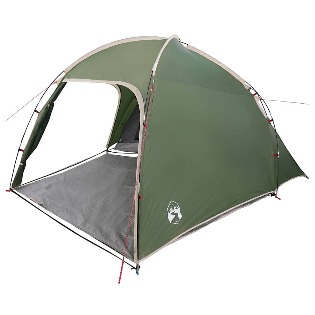 Hyttetelt med tag med opbevaring Grøn 370 x 230 x 185 cm taft billede