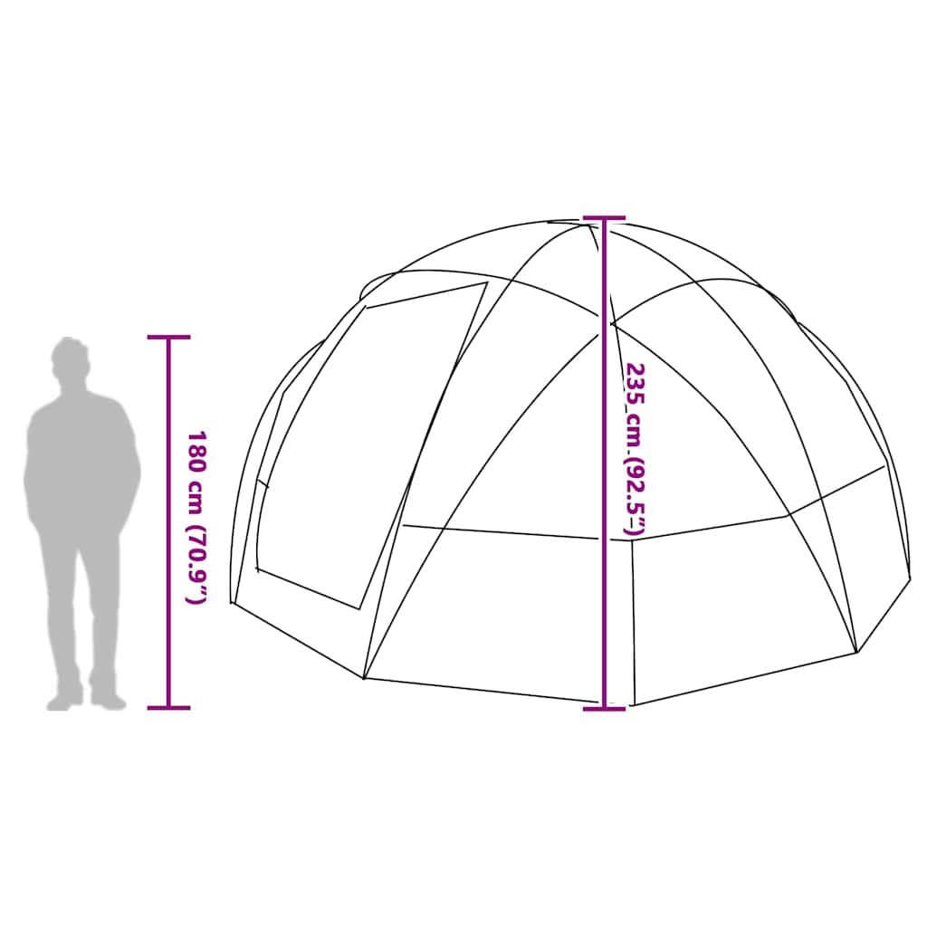 Dome Telt med tag med opbevaring Grøn 475 x 475 x 235 cm taft