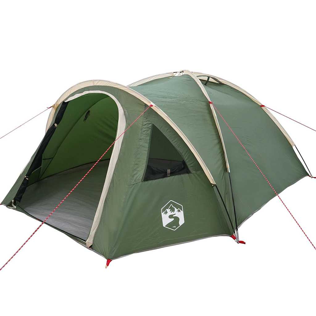 Dome Telt 4 personer 308 x 268 x 130 cm Vandtæt Grøn taft
