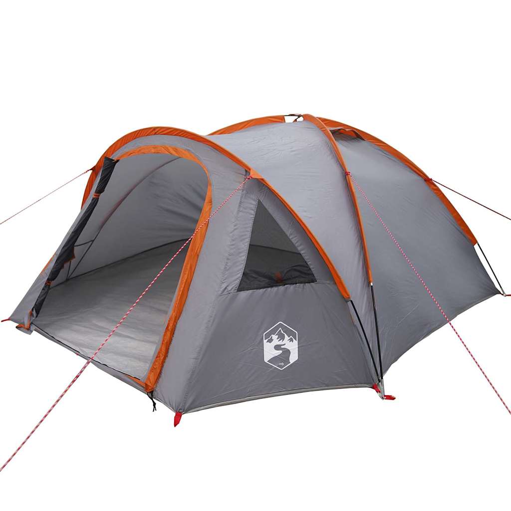 Dome Telt 4 personer 308 x 268 x 130 cm Grå og orange taft