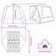 Camping telt Hytte med tag Grøn 420 x 420 x 227 cm Polyester
