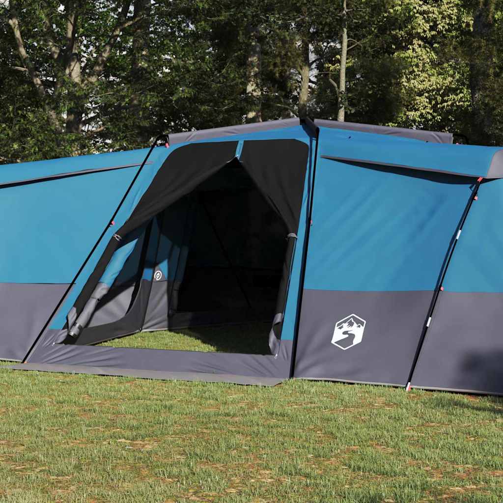 Familietelt med tag med opbevaring Blå 833 x 585 x 216 cm taft